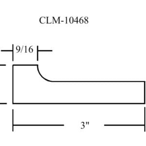 CLM-10468, 3" x 7/8" x 9/16" profile.