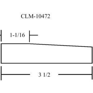 Diagram of a rectangular piece of wood with dimensions.