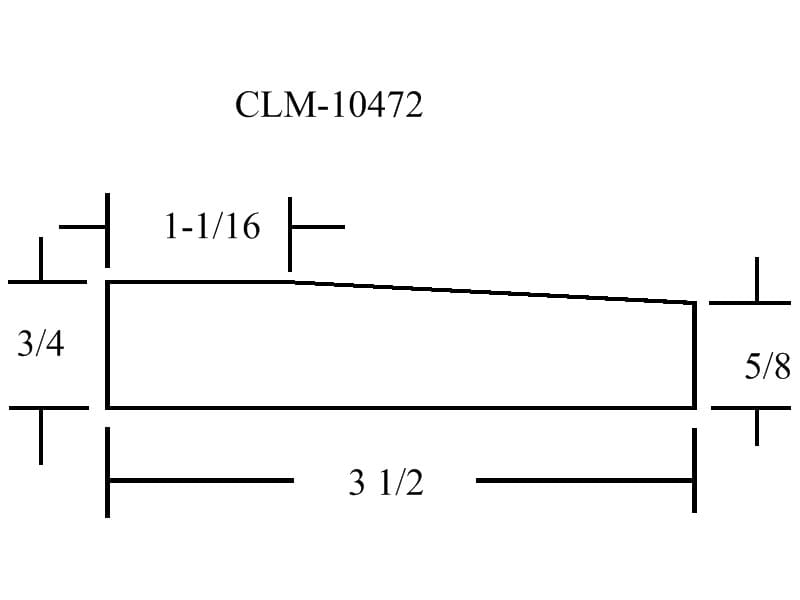 Diagram of a rectangular piece of wood with dimensions.