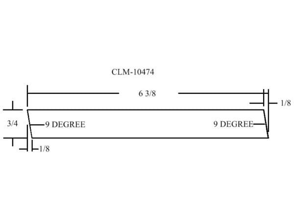 Diagram of 9 degree CLM-10474 part.