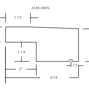 CLM-10476 part diagram with dimensions.