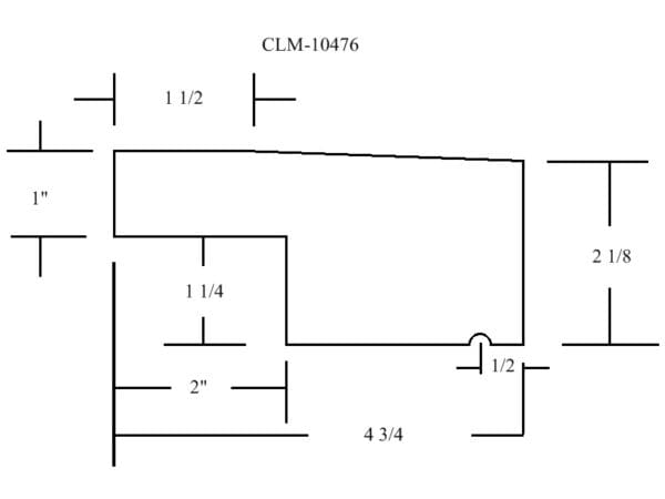 CLM-10476 part diagram with dimensions.