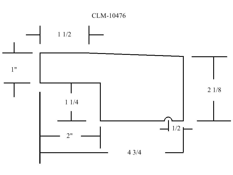 CLM-10476 part diagram with dimensions.