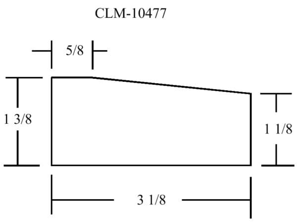 Diagram showing dimensions of a trapezoid.