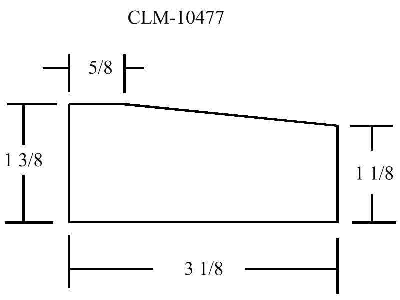 Diagram showing dimensions of a trapezoid.