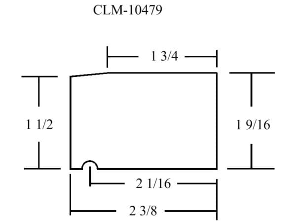 CLM-10479, rectangular shape with dimensions.