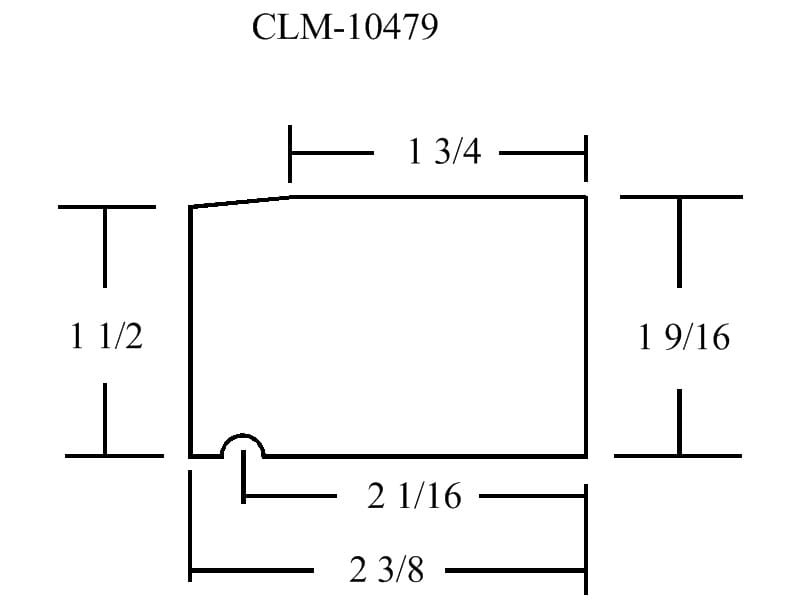 CLM-10479, rectangular shape with dimensions.