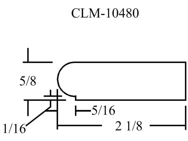 CLM-10480, drawing of a part with dimensions.