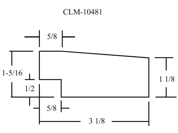 CLM-10481 diagram with dimensions.