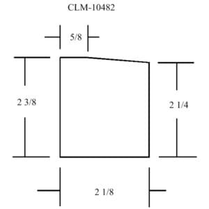 Diagram of a rectangular shape with dimensions.