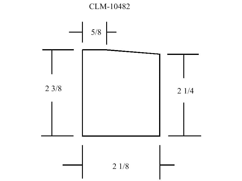 Diagram of a rectangular shape with dimensions.