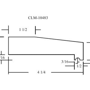 Diagram of CLM-10483 part dimensions.