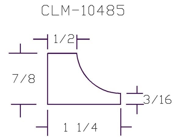 CLM-10485 molding diagram with dimensions.