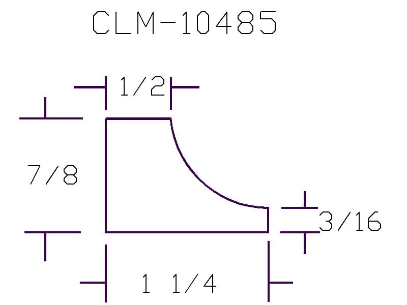 CLM-10485 molding diagram with dimensions.