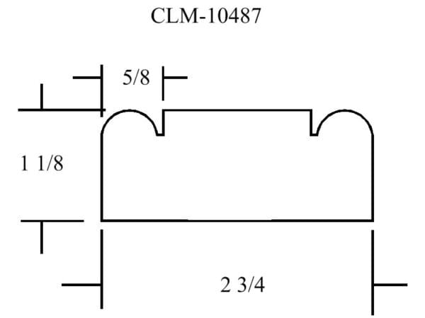 Line drawing of a molding profile.