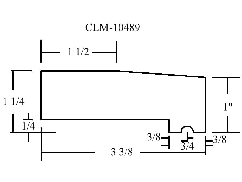 CLM-10489 part diagram with dimensions.