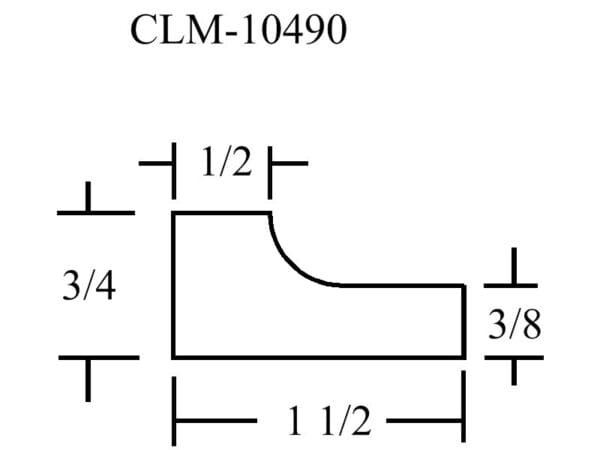 Diagram of a shape with dimensions.