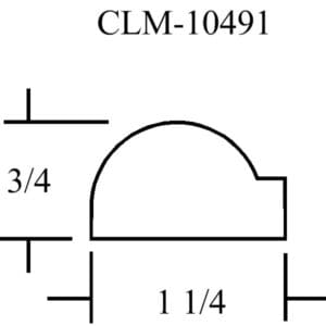 Diagram of a 3/4 by 1 1/4 inch shape.