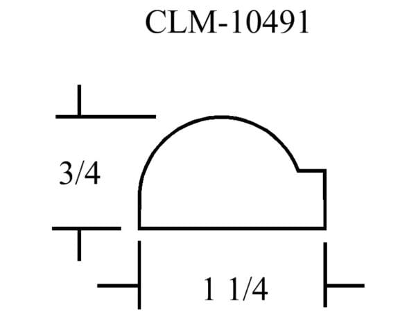 Diagram of a 3/4 by 1 1/4 inch shape.