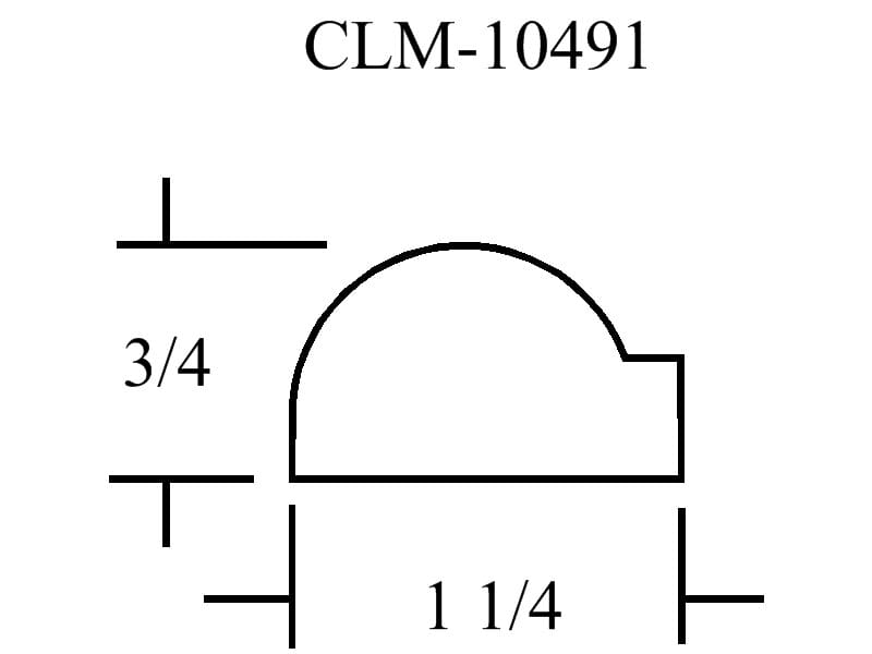 Diagram of a 3/4 by 1 1/4 inch shape.