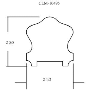 Line drawing of a cabinet door profile.