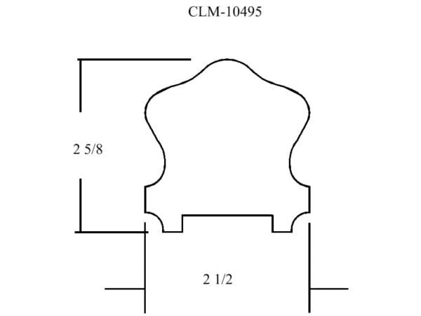 Line drawing of a cabinet door profile.