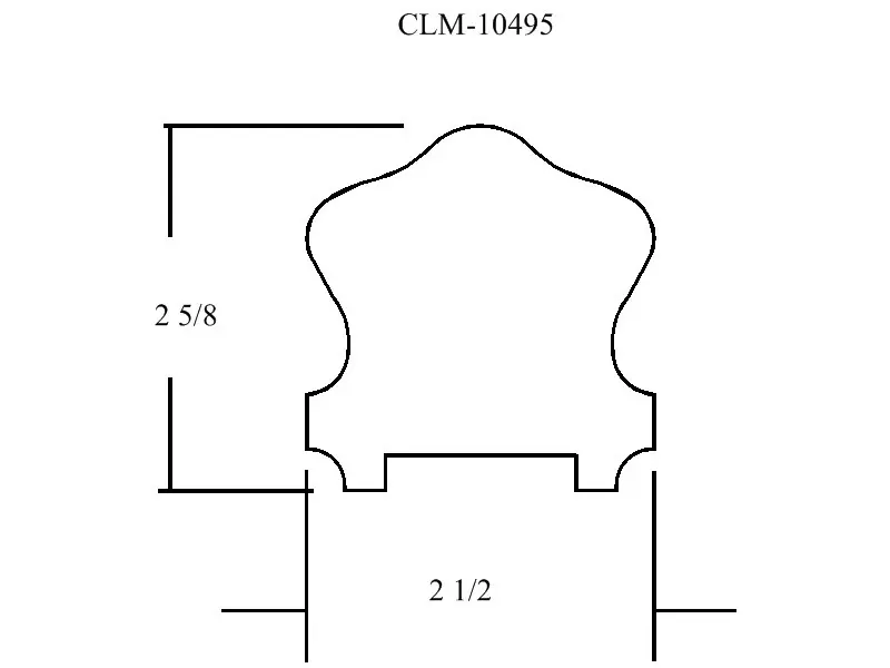 Line drawing of a cabinet door profile.