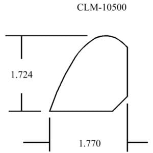 Line drawing of a shape with dimensions.