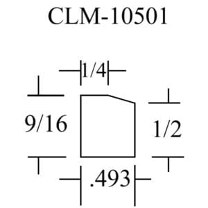 Diagram of CLM-10501 with dimensions.