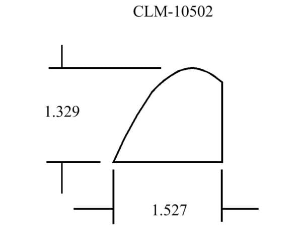 CLM-10502 diagram with dimensions 1.329 and 1.527.