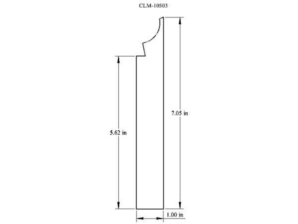 Line drawing of a door casing.