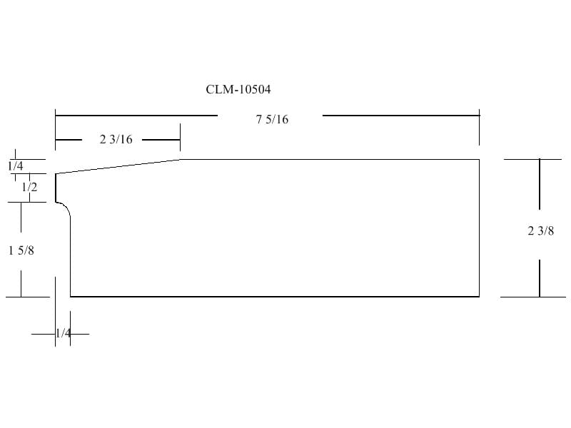 Diagram of CLM-10504 with dimensions.