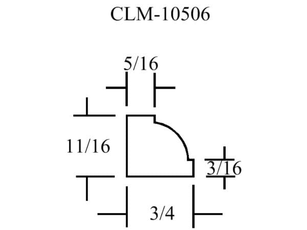 CLM-10506 corner molding diagram.