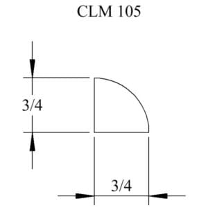 Diagram of CLM 105 with dimensions.