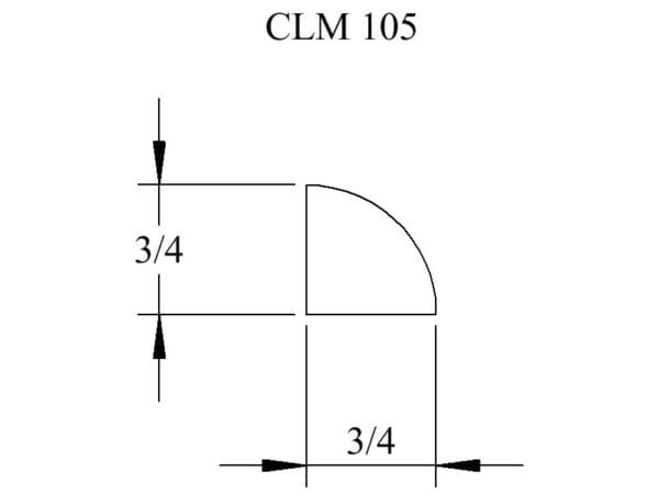 Diagram of CLM 105 with dimensions.