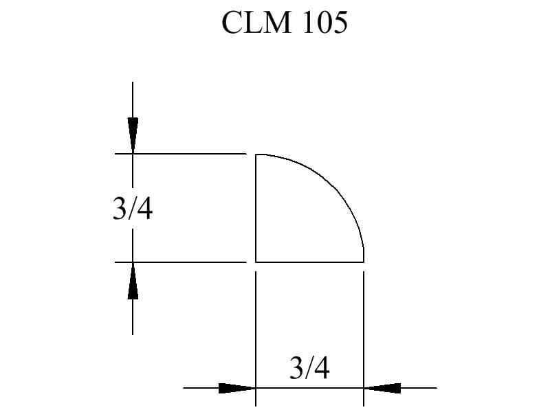 Diagram of CLM 105 with dimensions.