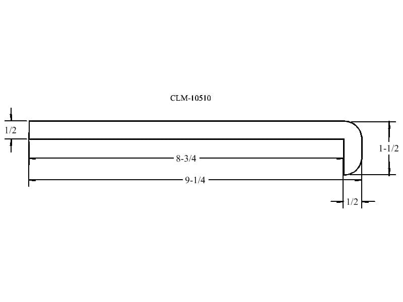 Line drawing of a CLM-10510 part.