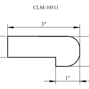 CLM-10511 profile diagram, 3" x 1-1/4"