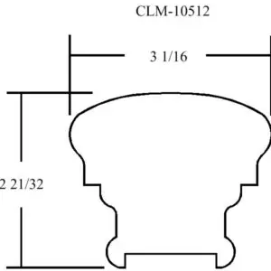 Line drawing of a molding profile.