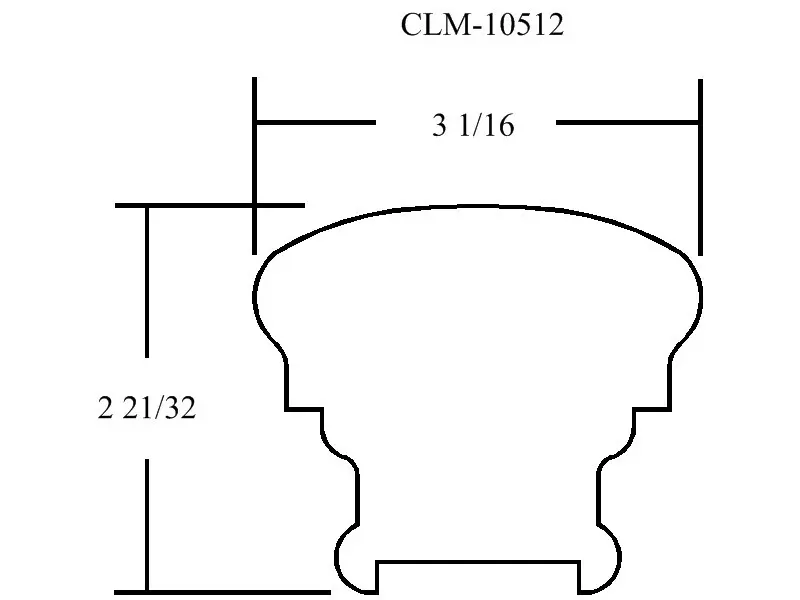 Line drawing of a molding profile.