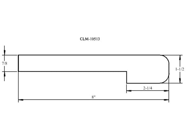 Line drawing of a rounded countertop edge.