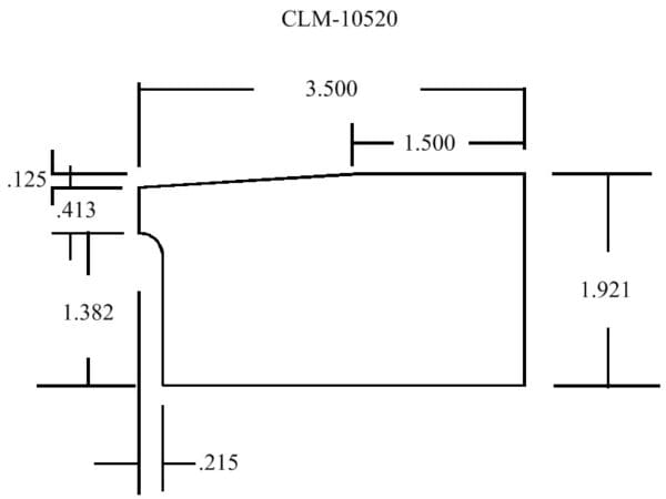 Diagram of CLM-10520 with dimensions.