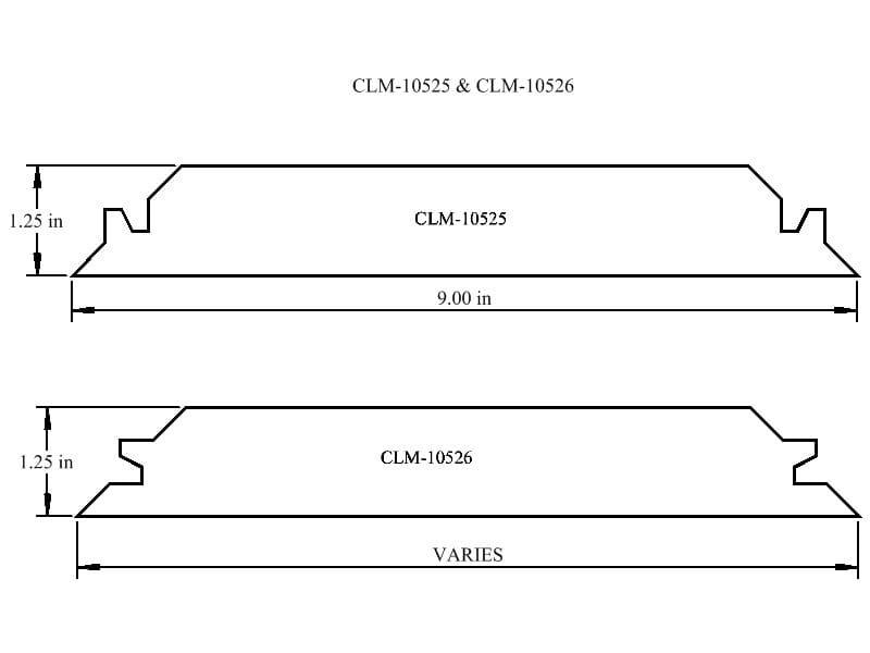 CLM-10525 and CLM-10526 steel shapes.