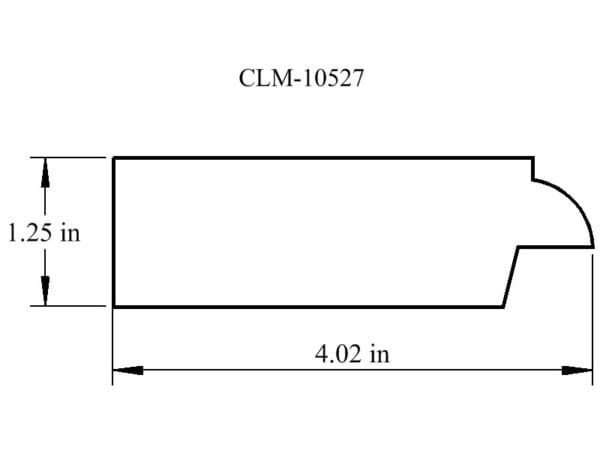 Line drawing of a molding profile.