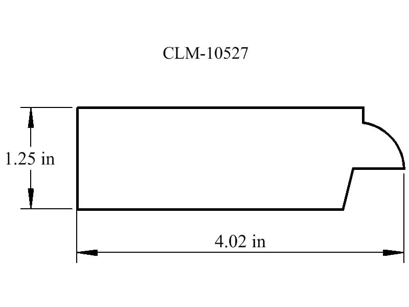 Line drawing of a molding profile.