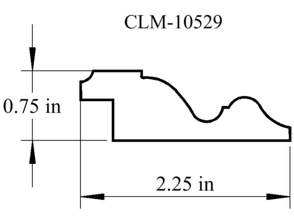 Line drawing of molding profile CLM-10529.