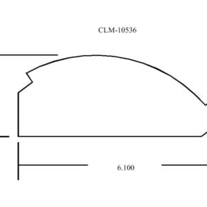 Line drawing of a shape with dimensions.