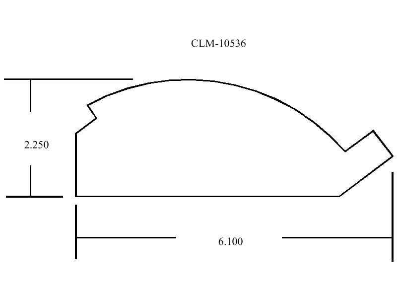 Line drawing of a shape with dimensions.