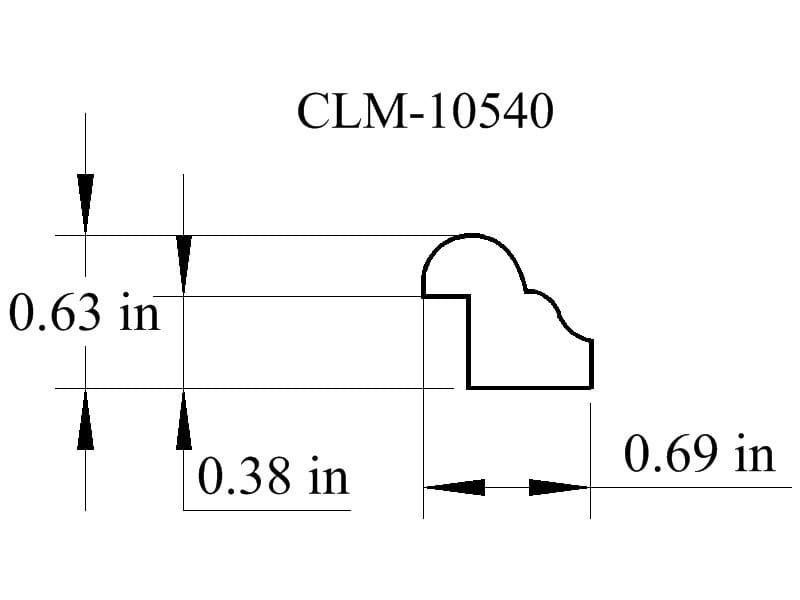 Line drawing of molding profile CLM-10540.