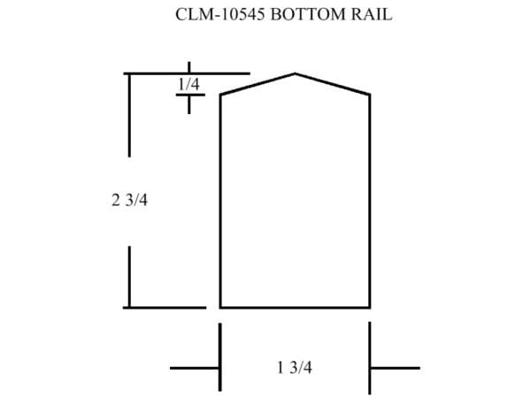 Diagram of a CLM-10545 bottom rail.